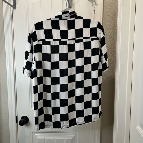 H&M Relaxed Fit Checkered Short Sleeve Button Up Collared Shirt Men's Size XS - Picture 7 of 10